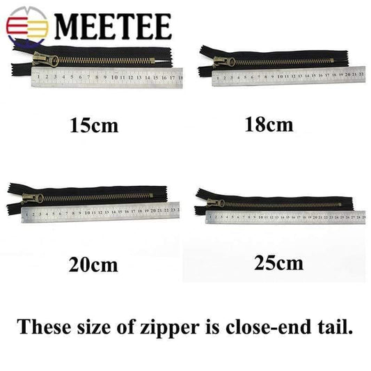 Rynx | Meetee 8# Metal Zipper 70/80/90/100/120cm Double Slider for Coat Down Jacket Zipper Repair DIY Clothing Sewing Accessories