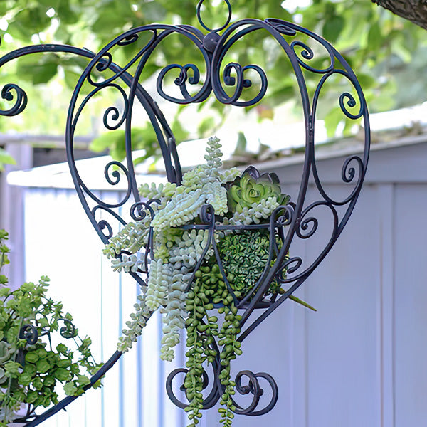 Rynx | Decorative Hanging Metal Heart-Shaped Plant Buckets, Set of Two