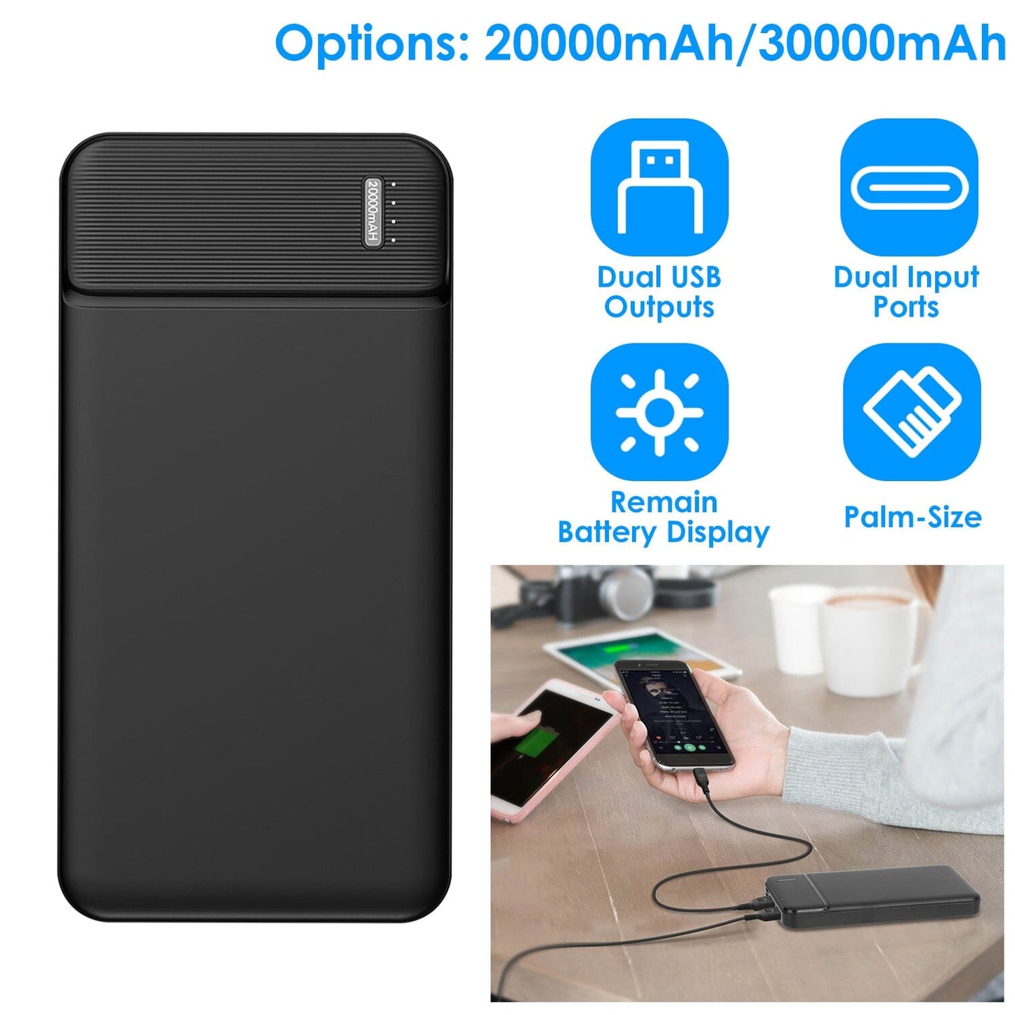 Rynx | Portable Power Bank Phone Charger with 1 Micro USB Cable