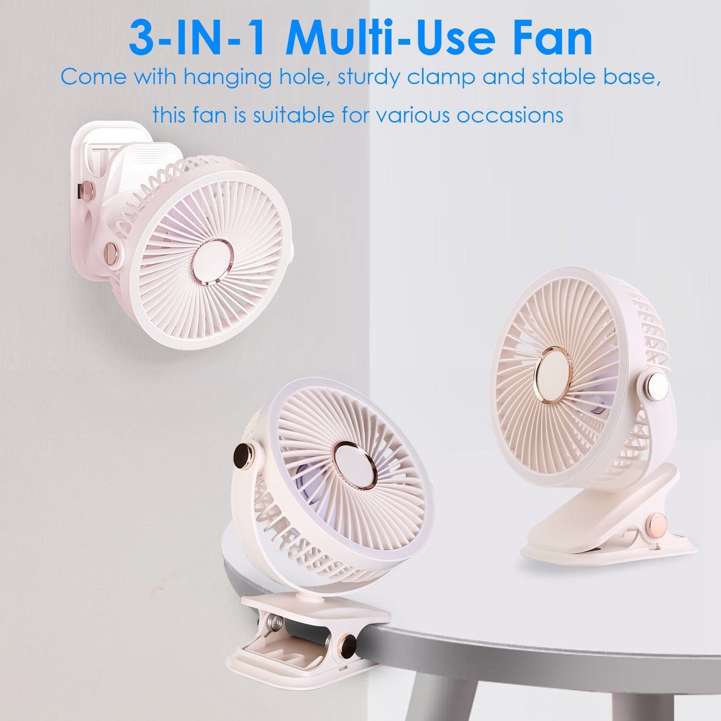 Rynx | Portable Quiet Rechargeable Clip Fan