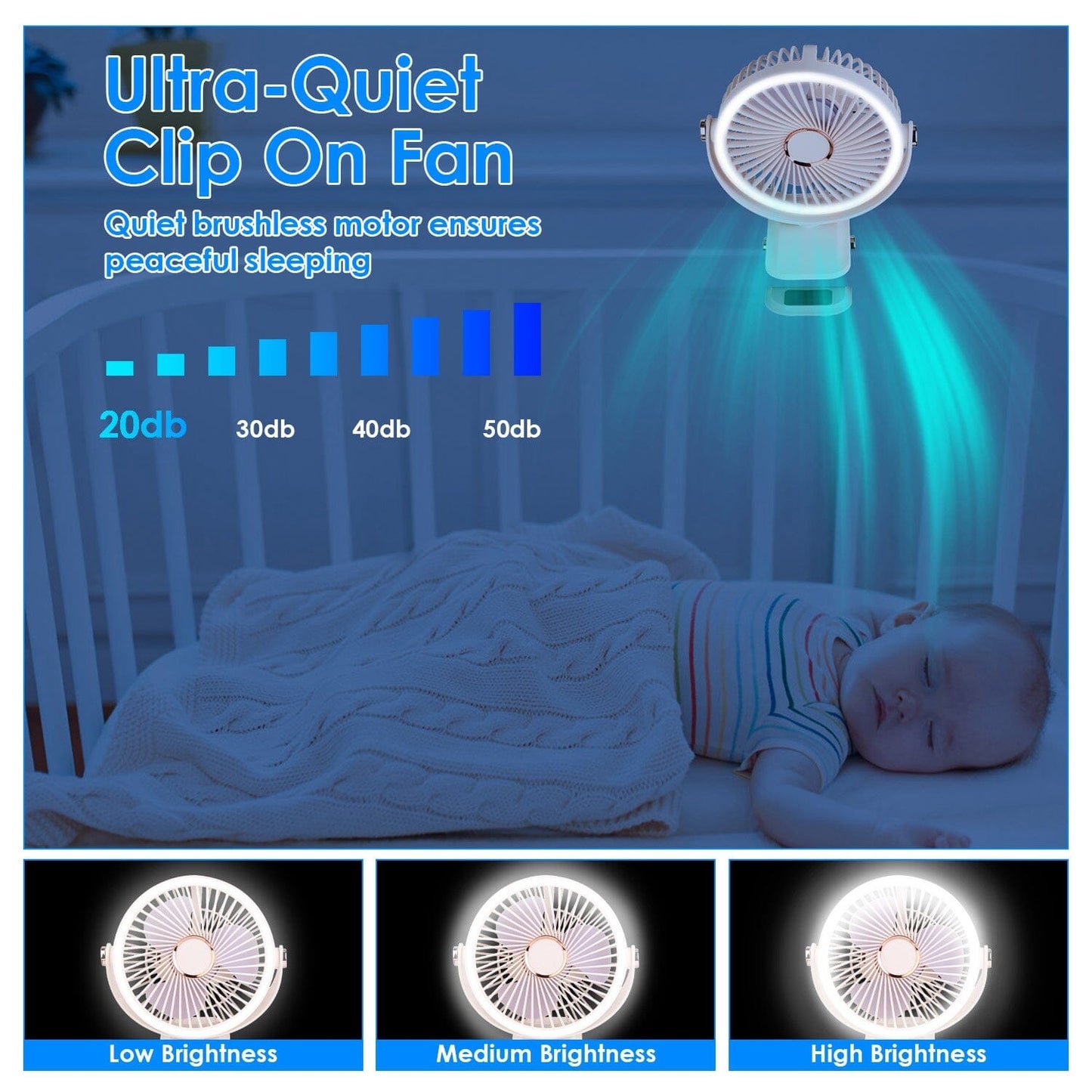 Rynx | Portable Quiet Rechargeable Clip Fan