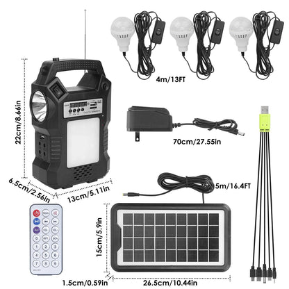 Rynx | Portable solar station with flashlight and 3 light bulbs