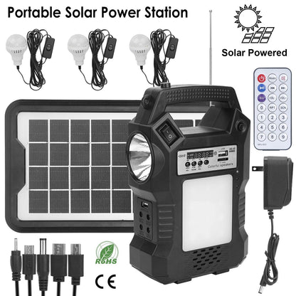 Rynx | Portable solar station with flashlight and 3 light bulbs