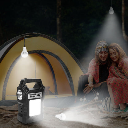 Rynx | Portable solar station with flashlight and 3 light bulbs