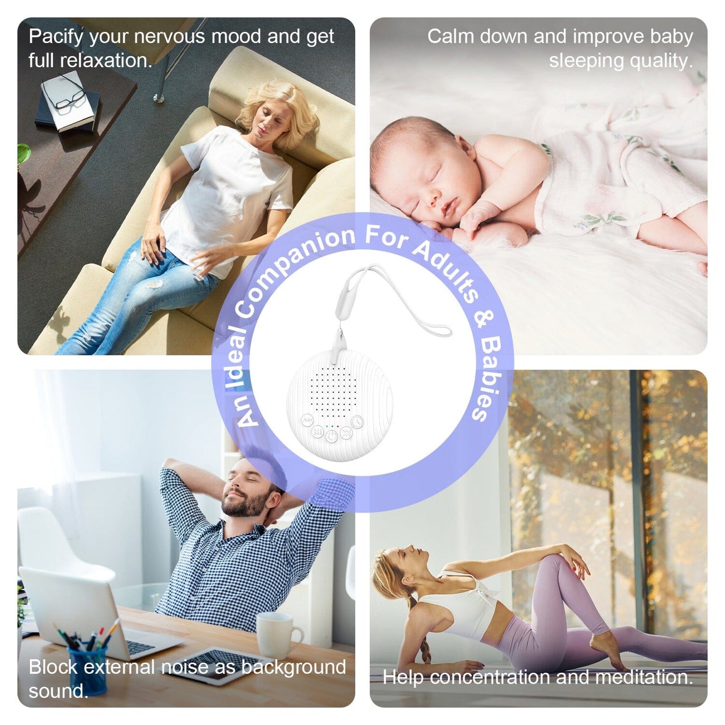 Rynx | Portable White Noise Sound Machine for Sleep Aid