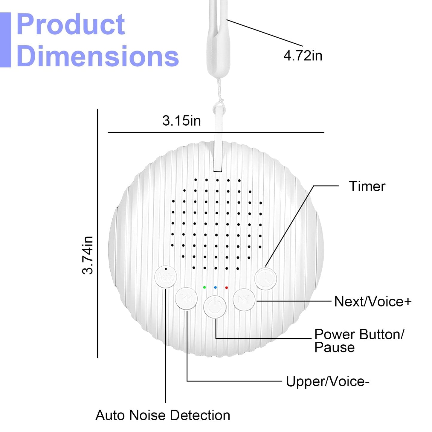 Rynx | Portable White Noise Sound Machine for Sleep Aid