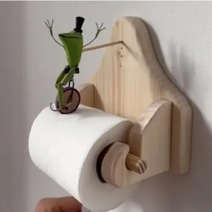 Rynx | FroggyRide Toilet Paper Holder | Original Design | Frog on Bicycle | Bathroom Decoration | Practical & Stylish