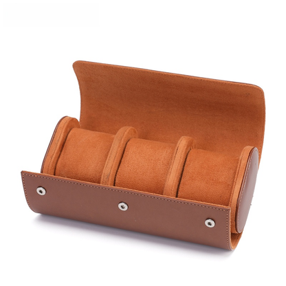 Rynx | Vintage Leather 3-Slot Men's Watch Box for Travel