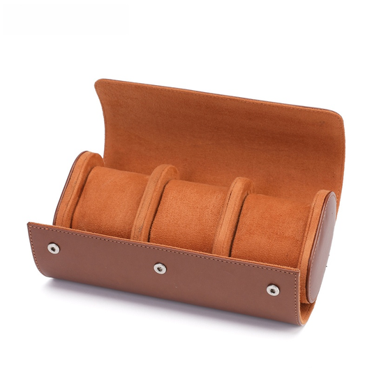 Rynx | Vintage Leather 3-Slot Men's Watch Box for Travel