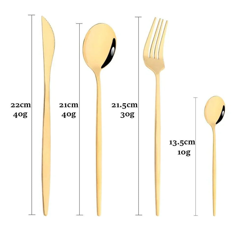 Rynx | Premium Cutlery Set - 24-Piece Stainless Steel - Perfect For Parties