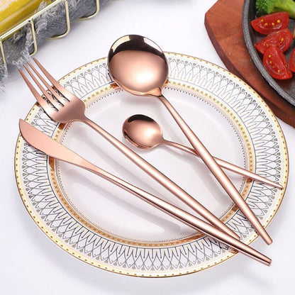 Rynx | Premium Cutlery Set - 24-Piece Stainless Steel - Perfect For Parties
