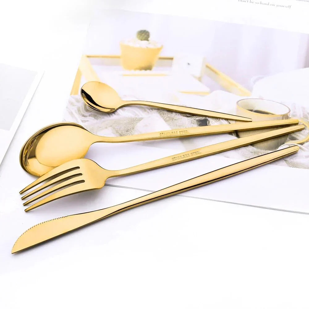 Rynx | Premium Cutlery Set - 24-Piece Stainless Steel - Perfect For Parties