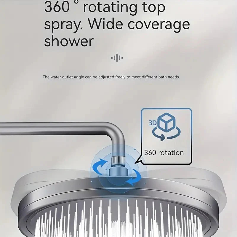 Rynx | Premium High Pressure Shower Head - Top Spray, Wide Coverage, Lotus Design