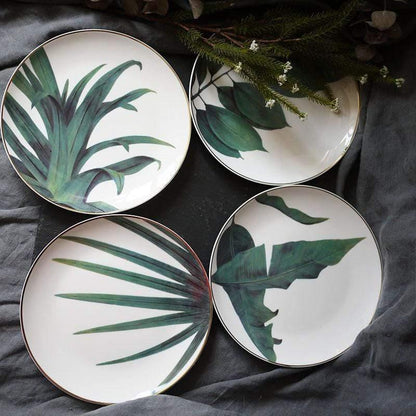 Rynx | JungleWave Tropical Ceramic Dinnerware | Exotic Design | High-Quality Plates & Bowls