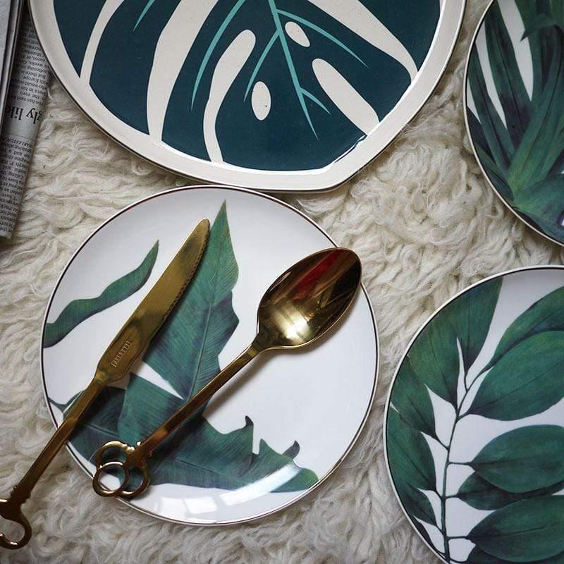 Rynx | JungleWave Tropical Ceramic Dinnerware | Exotic Design | High-Quality Plates & Bowls