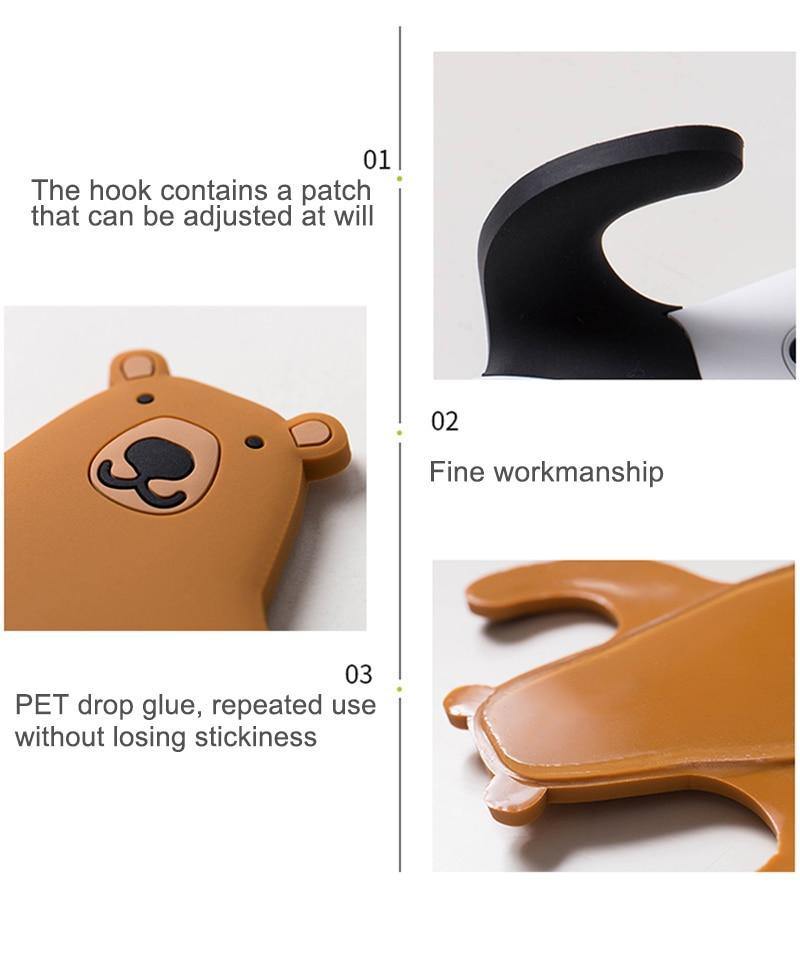 Rynx | HookyPets Adhesive Hooks in Animal Design | Versatile Wall & Refrigerator Hooks | Practical & Decorative