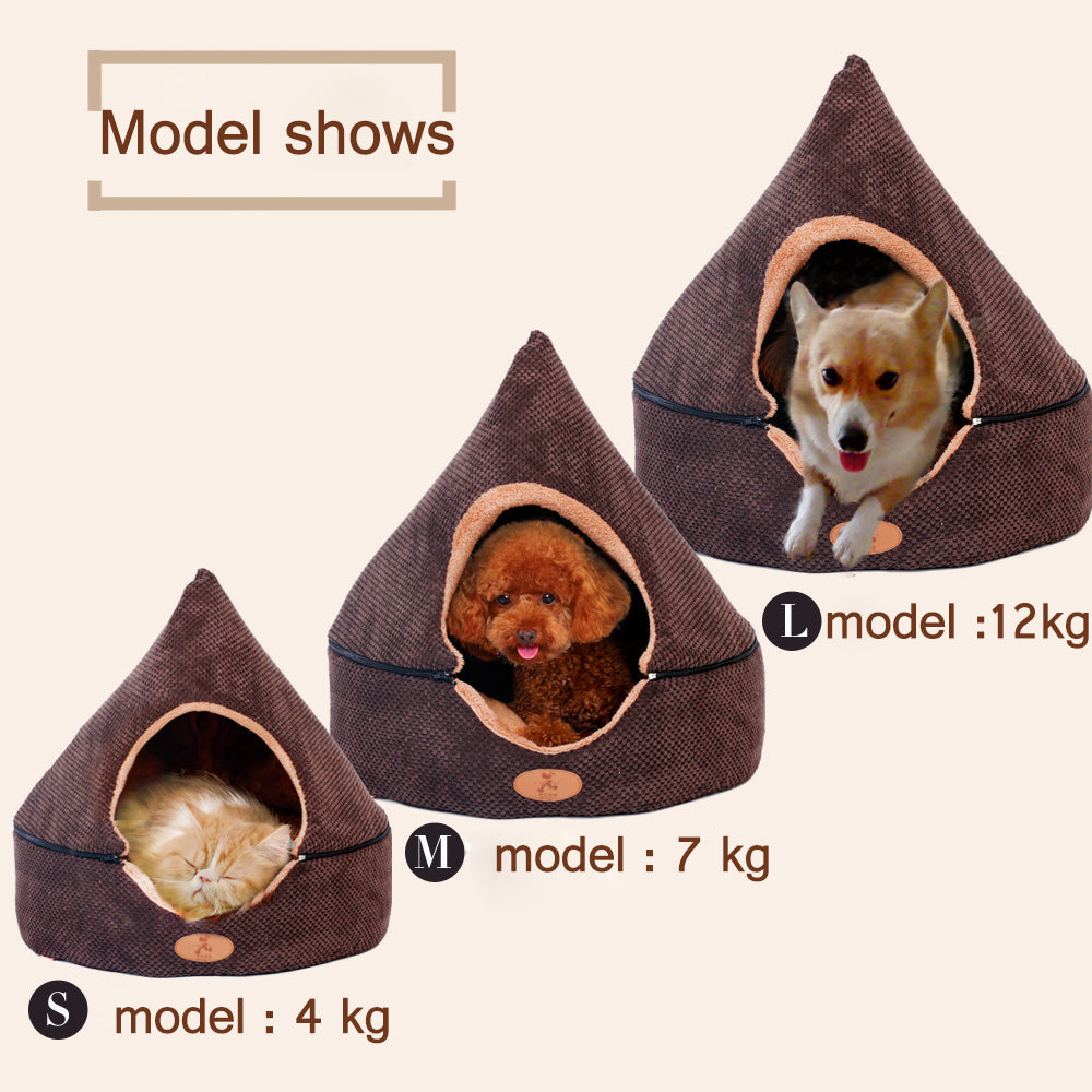 Rynx | HOOPET Pet Dog Cat Tent House All Seasons Dirt Resistant Soft Yurt Bed with Double-Sided Washable Cushion