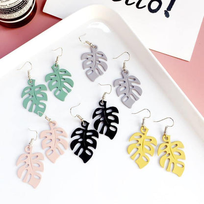 Rynx | NatureChic Monstera Earrings | Dangle Style | Timeless Jewelry