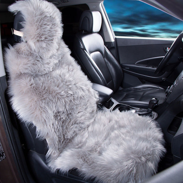 Rynx | Long Fake Fur Universal Artificial Car Seat Covers, Cute Plush
