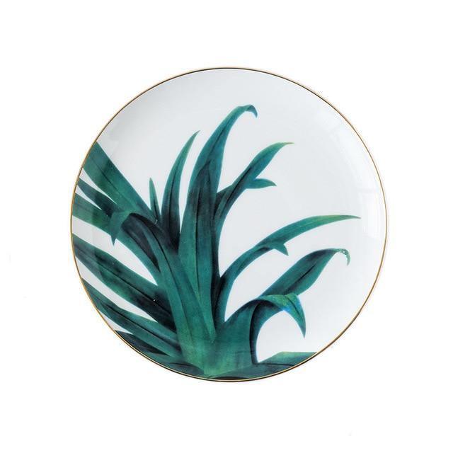 Rynx | JungleWave Tropical Ceramic Dinnerware | Exotic Design | High-Quality Plates & Bowls
