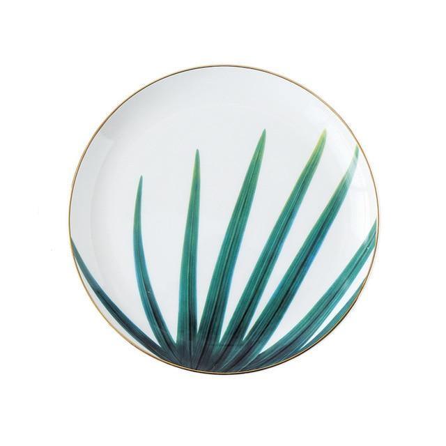 Rynx | JungleWave Tropical Ceramic Dinnerware | Exotic Design | High-Quality Plates & Bowls