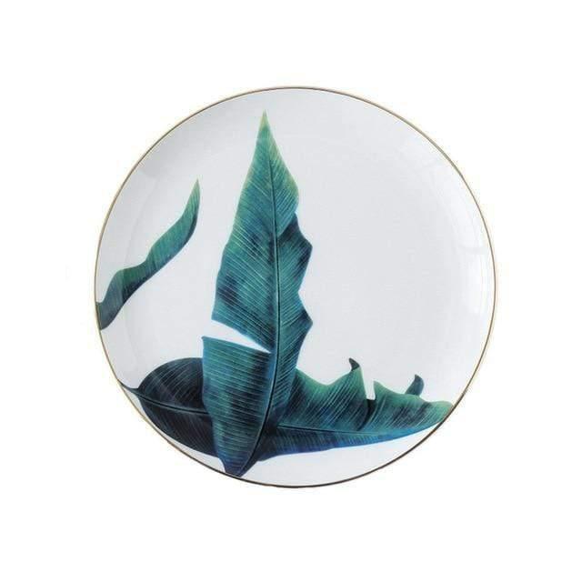 Rynx | JungleWave Tropical Ceramic Dinnerware | Exotic Design | High-Quality Plates & Bowls