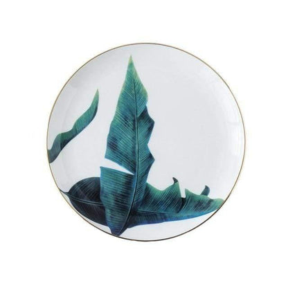 Rynx | JungleWave Tropical Ceramic Dinnerware | Exotic Design | High-Quality Plates & Bowls