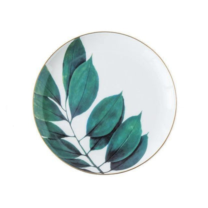 Rynx | JungleWave Tropical Ceramic Dinnerware | Exotic Design | High-Quality Plates & Bowls