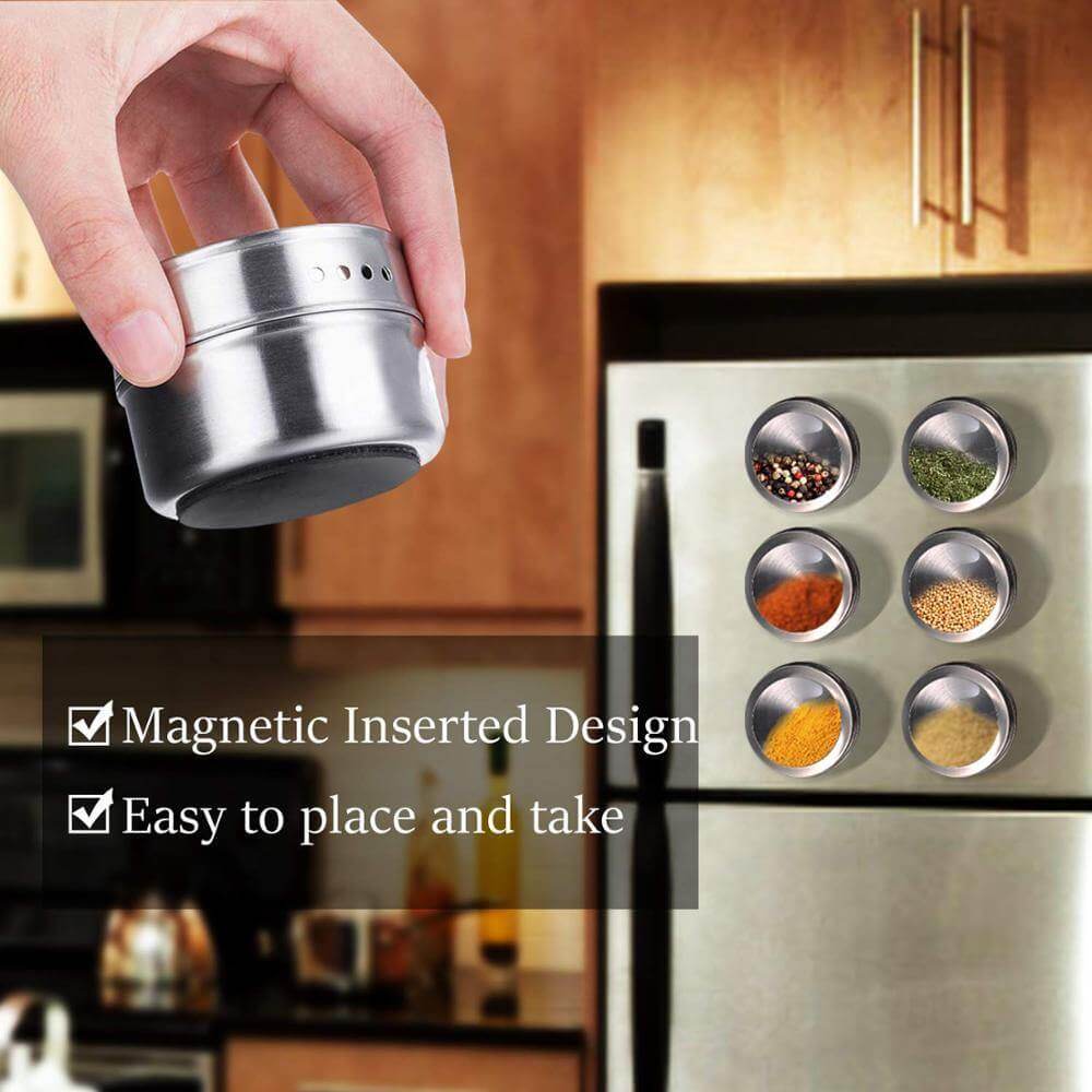 Rynx | Magnetic Stainless Steel Seasoning Spice Jar Set