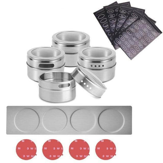 Rynx | Magnetic Stainless Steel Seasoning Spice Jar Set