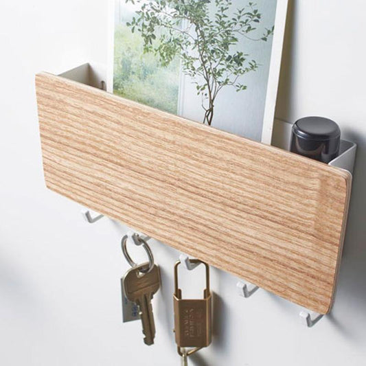 Rynx | KeyOrganize Wood Key Holder Wall Shelf | Multifunctional & Stylish | Wall Decor & Storage