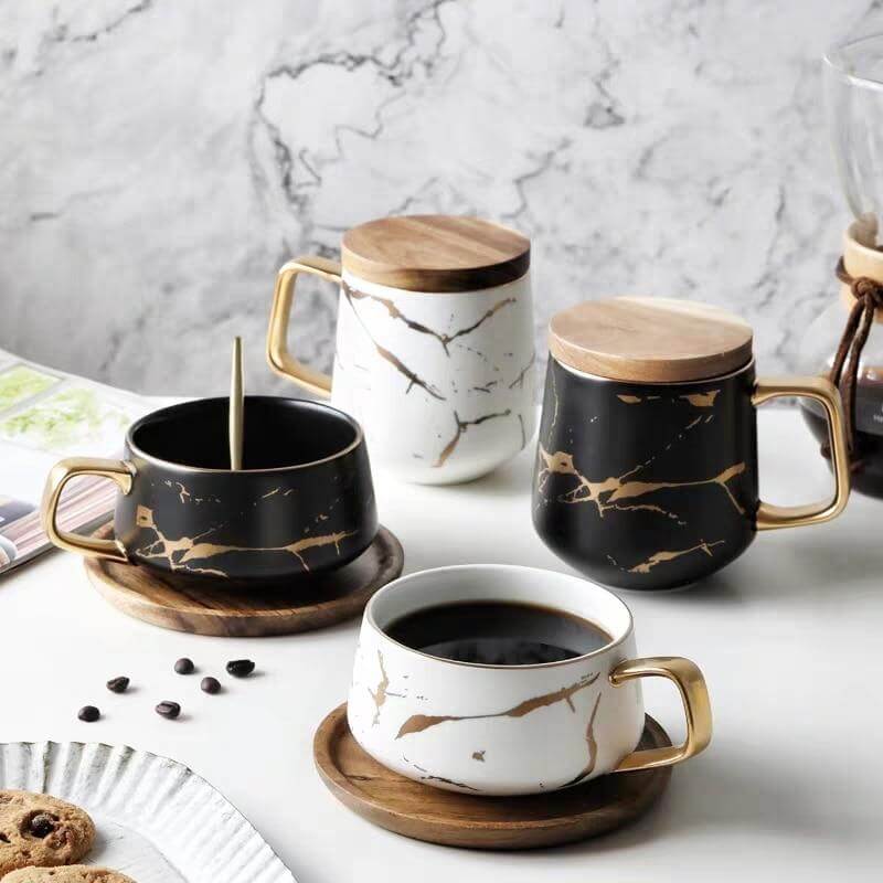 Rynx | Elegant Nordic Marble Ceramic Coffee Mugs
