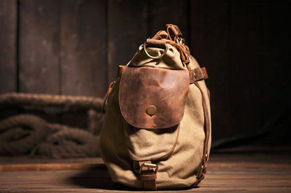 Rynx | Men's Vintage Military Canvas Leather Shoulder Bag