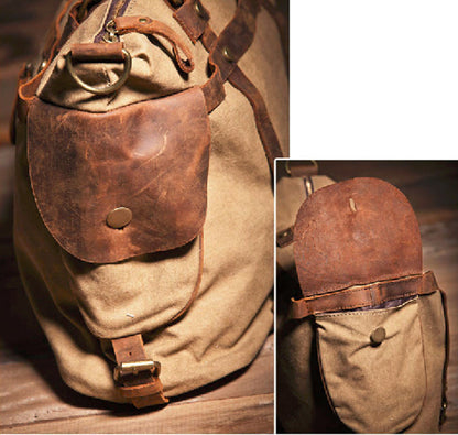 Rynx | Men's Vintage Military Canvas Leather Shoulder Bag