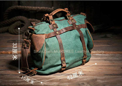 Rynx | Men's Vintage Military Canvas Leather Shoulder Bag
