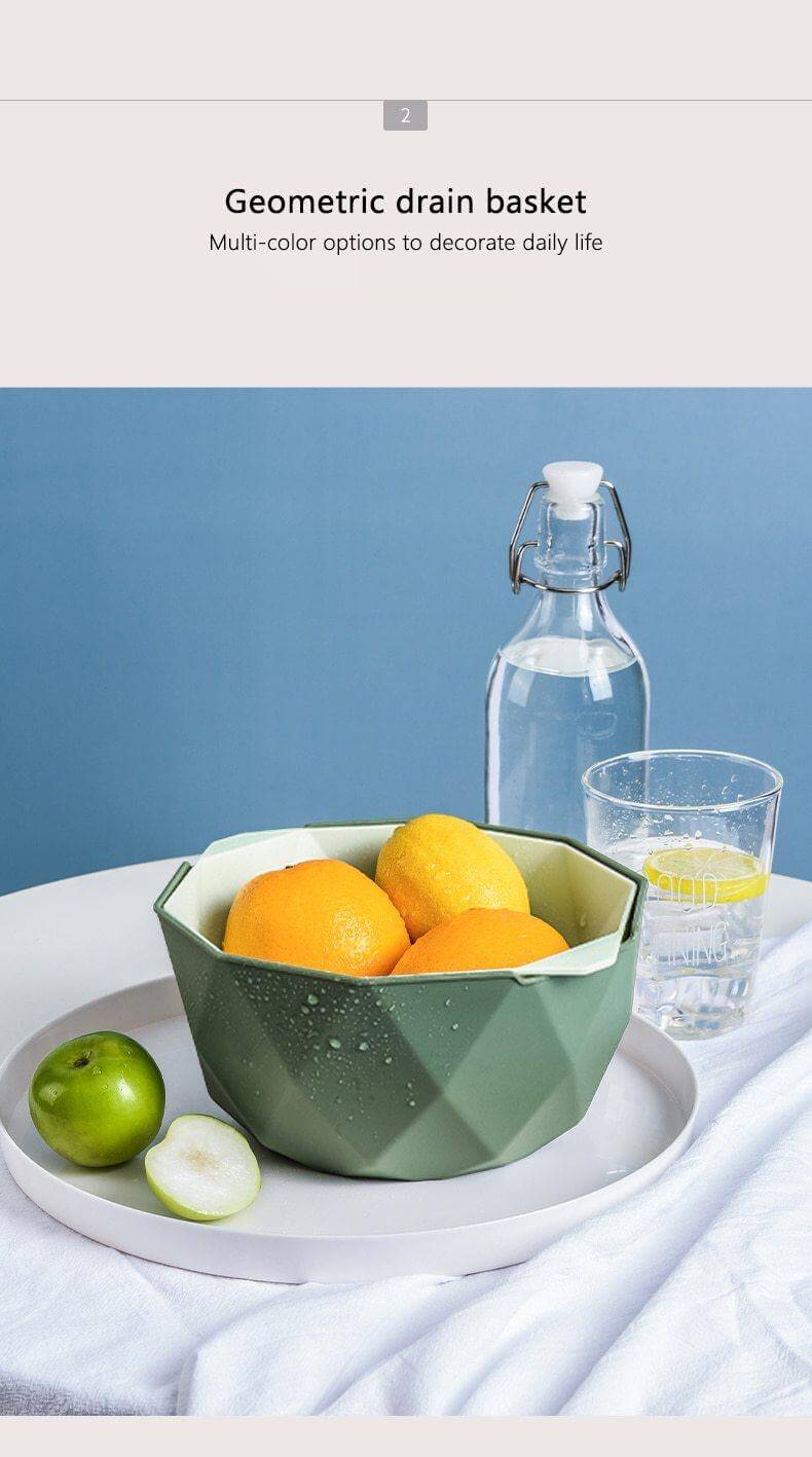 Rynx | Elegant Double Layer Drain Basket With Strainer Bowl