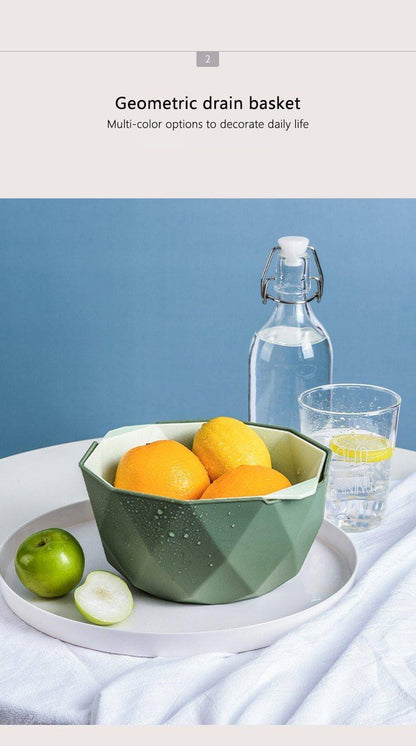 Rynx | Elegant Double Layer Drain Basket With Strainer Bowl