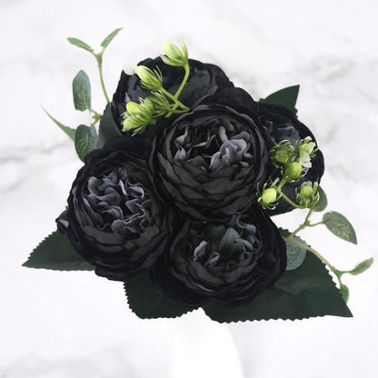 Rynx | BloomCraft Silk Peony Set | 9 pieces | Artificial Flowers for Elegant Decoration