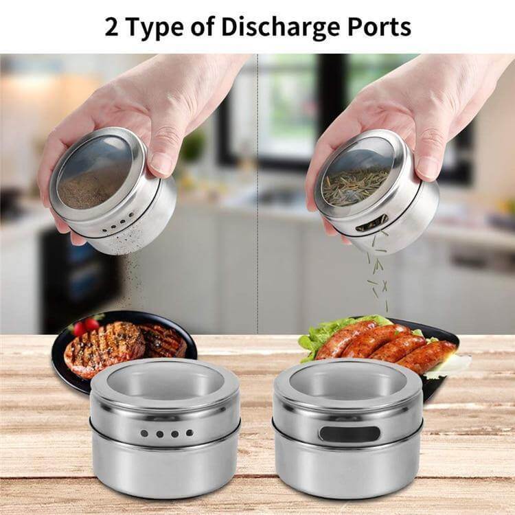 Rynx | Magnetic Stainless Steel Seasoning Spice Jar Set
