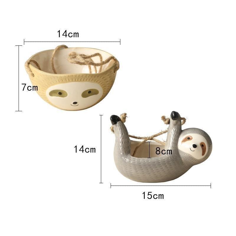 Rynx | ChillPaws Hanging Ceramic Planter for Succulents | Sloth Design | Stylish Decor for Home & Garden