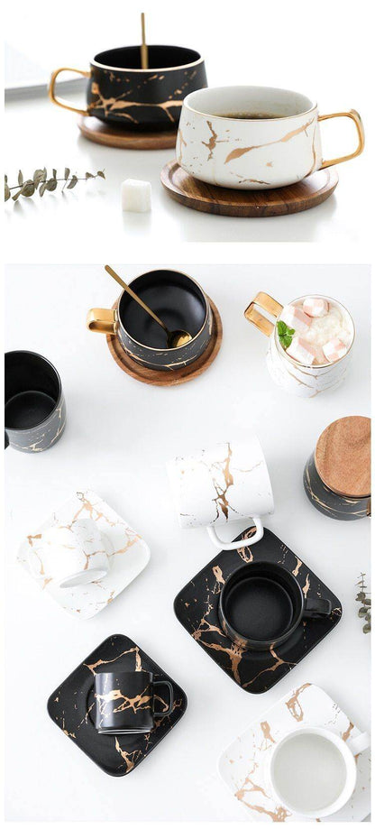 Rynx | Elegant Nordic Marble Ceramic Coffee Mugs