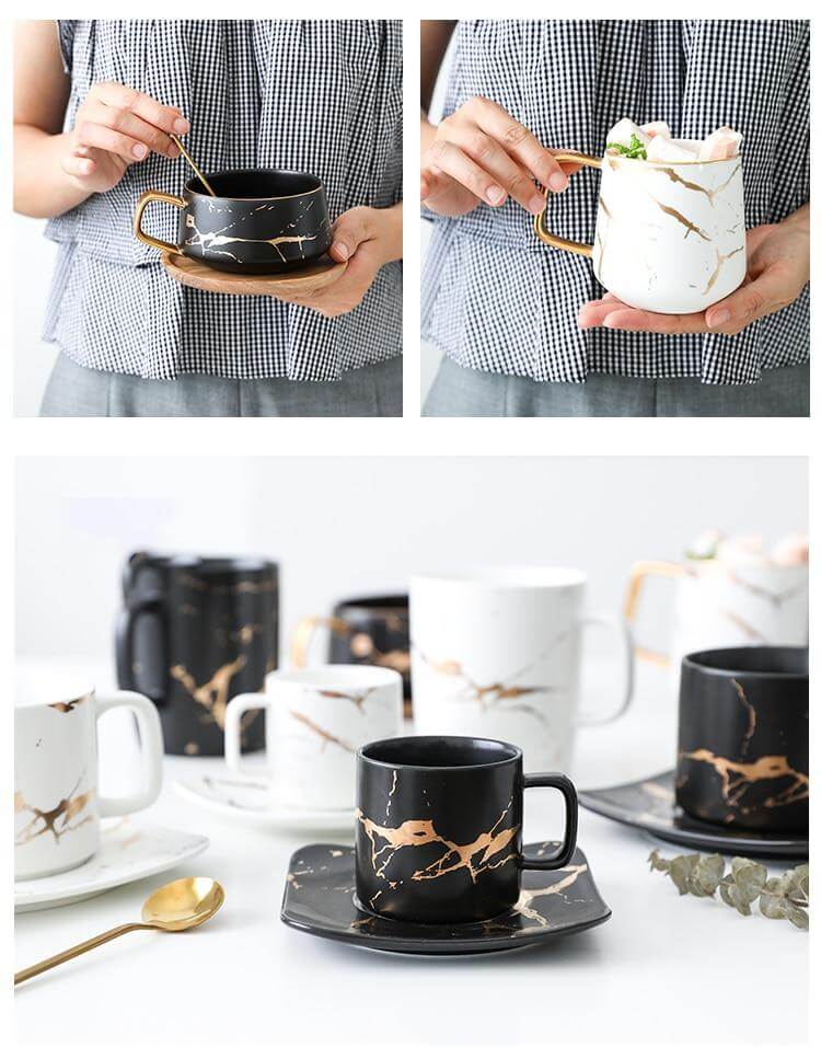 Rynx | Elegant Nordic Marble Ceramic Coffee Mugs
