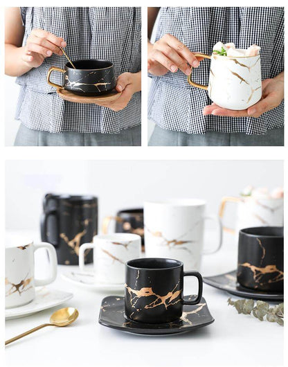 Rynx | Elegant Nordic Marble Ceramic Coffee Mugs