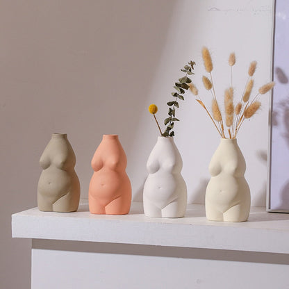 Rynx | ArtiVase Nordic Ceramic Art Body Vase | Minimalistic Decor | Table Decoration | Sculptural Design
