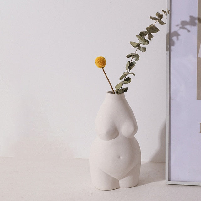 Rynx | ArtiVase Nordic Ceramic Art Body Vase | Minimalistic Decor | Table Decoration | Sculptural Design