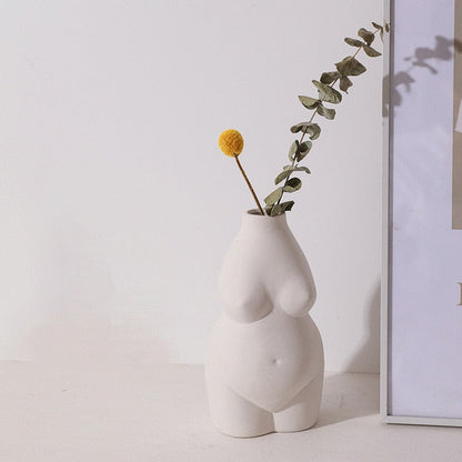 Rynx | ArtiVase Nordic Ceramic Art Body Vase | Minimalistic Decor | Table Decoration | Sculptural Design