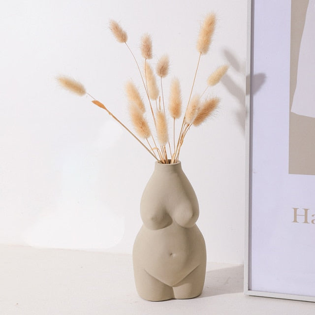 Rynx | ArtiVase Nordic Ceramic Art Body Vase | Minimalistic Decor | Table Decoration | Sculptural Design