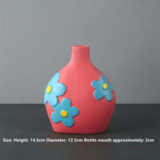 Rynx | FloraCut Ceramic Flower Vases with Cutout Design | Stylish Decorative Vases | Various Colors