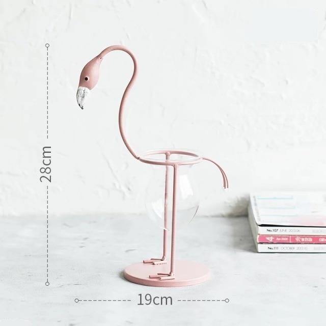 Rynx | FlamigoBloom Tropical Decorative Vase | Houseplant Container | Stylish Glass Vase with Flamingo Design