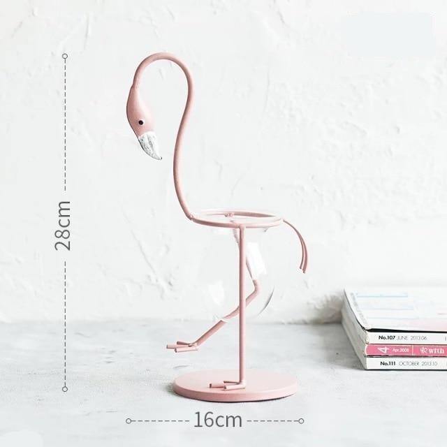 Rynx | FlamigoBloom Tropical Decorative Vase | Houseplant Container | Stylish Glass Vase with Flamingo Design